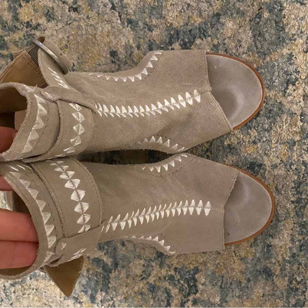 Bernardo soft suede open toe and heel bootie size 11